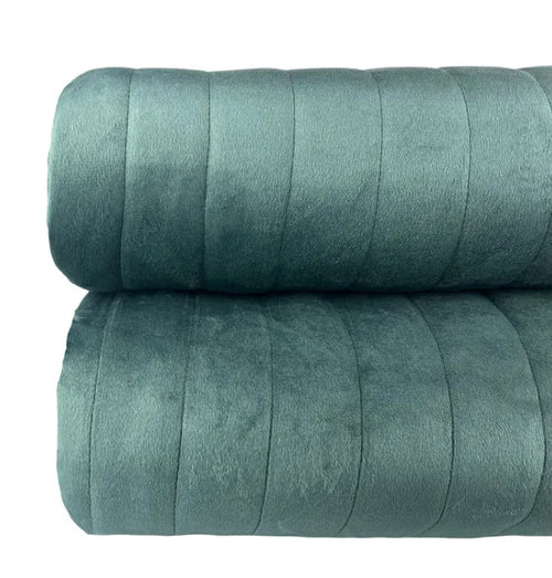 Colcha Botteh Veludo Matelassada Azul Persa – Queen