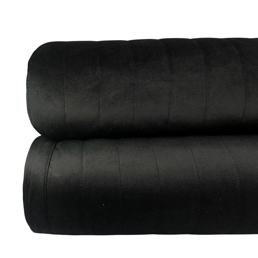 Colcha Emperador Veludo Matelassado Preta – Queen