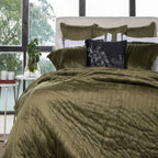 Colcha Botteh Veludo Matelassado Camurça – King