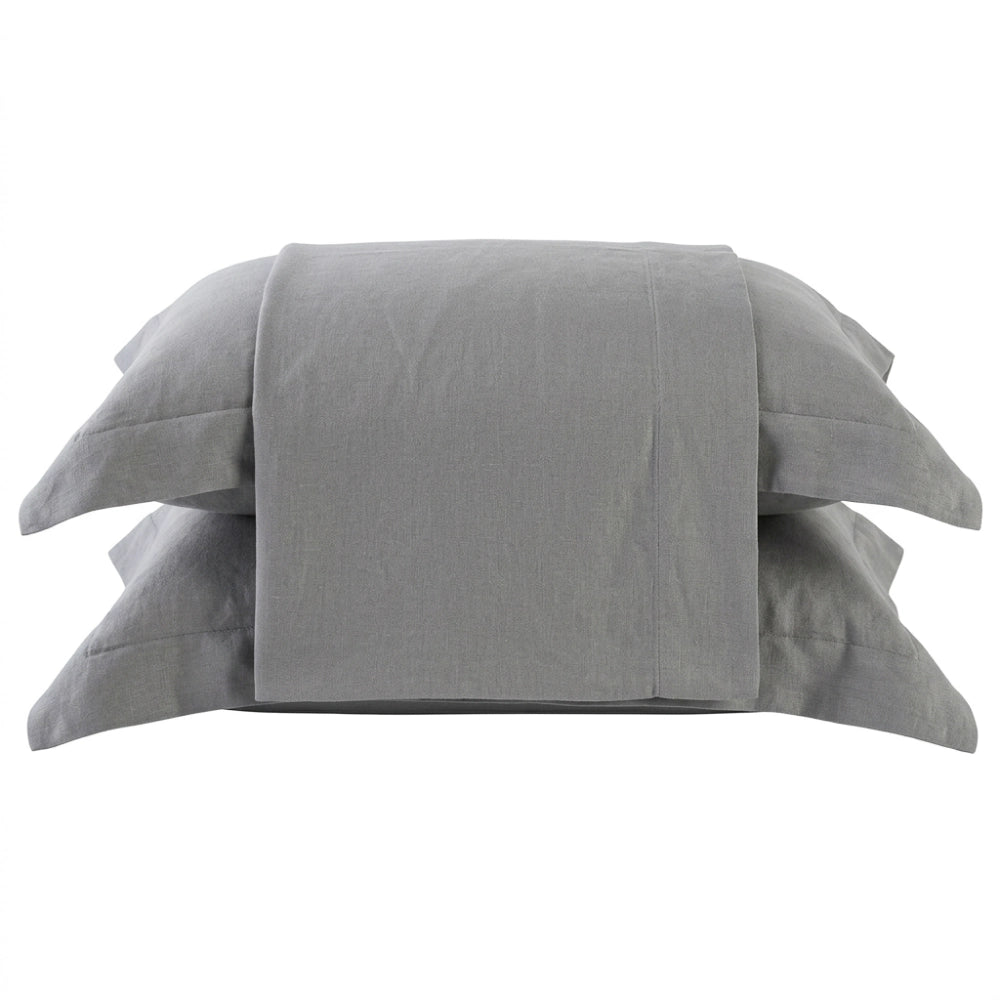 Jg. Lençol Casal 200 Fios Chambret Tinto Silver